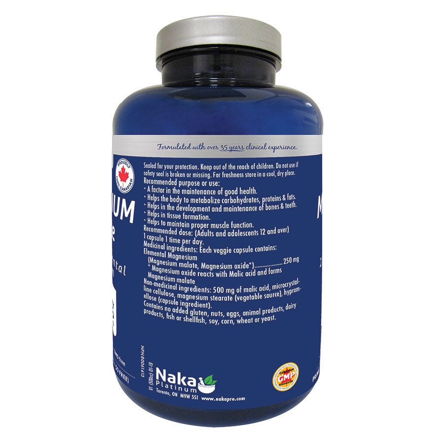 Naka Magnesium Malate 200 Veg Capsules - Nutrition Plus