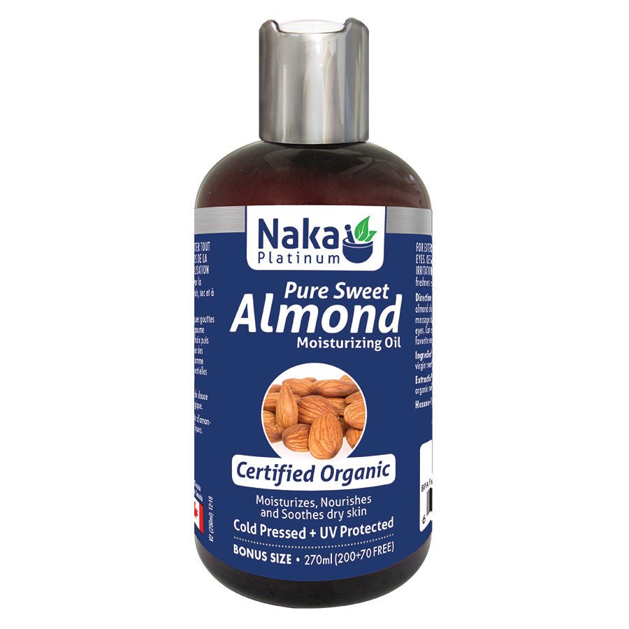 Naka Organic Pure Sweet Almond Oil 270mL - Nutrition Plus