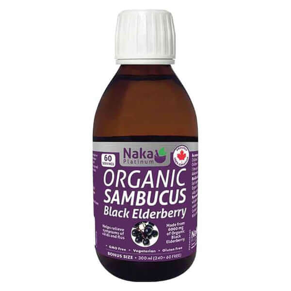 Naka Organic Sambucus Black Elderberry Syrup 300mL - Nutrition Plus