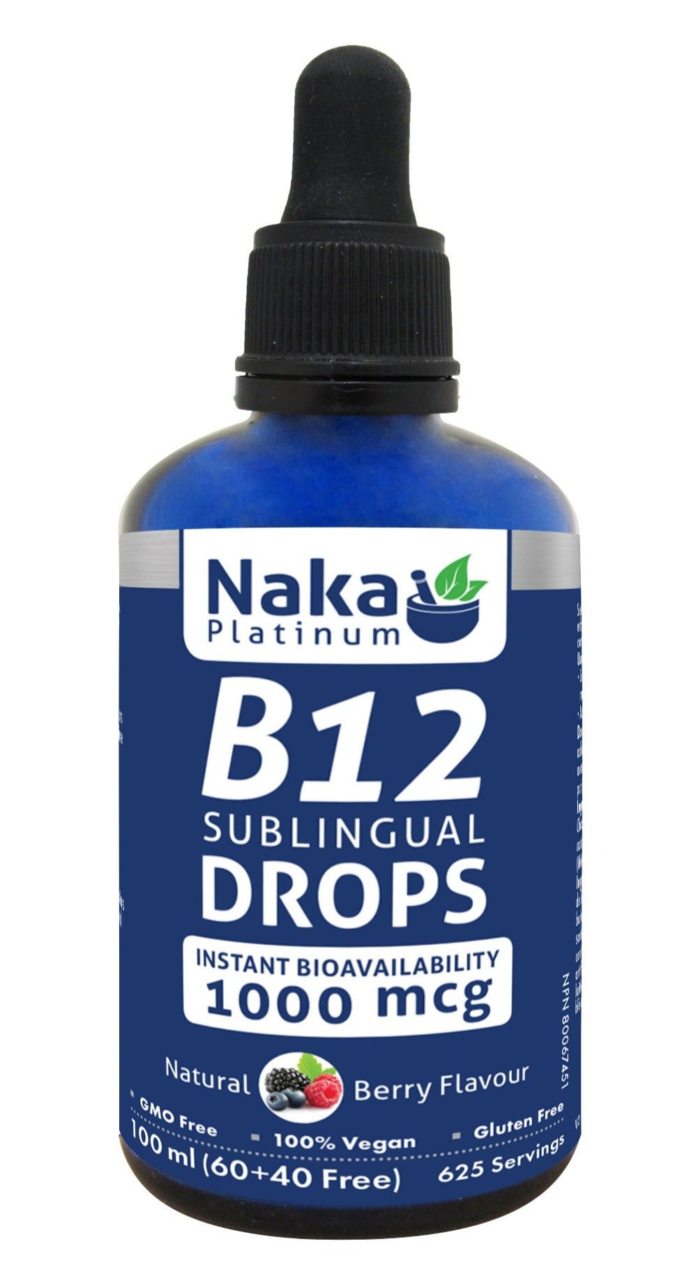 Naka Vitamin B12 1,000mcg 100mL Dropper, Berry Flavour - Nutrition Plus