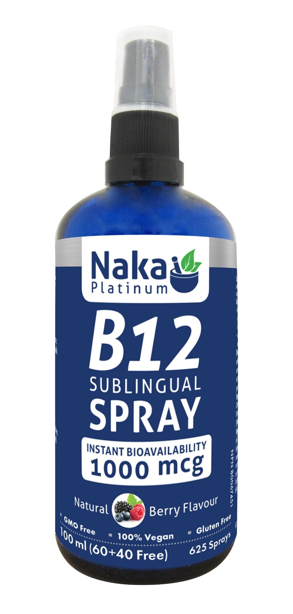 Naka Vitamin B12 1,000mcg 100mL Spray , Berry Flavour - Nutrition Plus