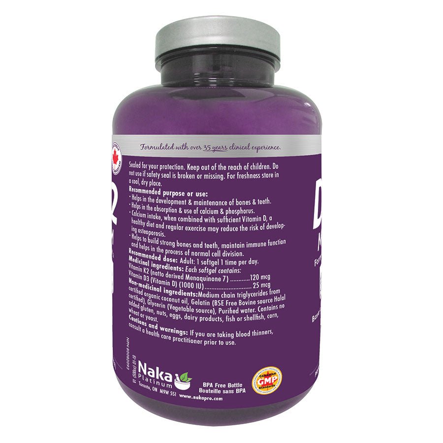 Naka Vitamin D3 + K2 150 Softgels - Nutrition Plus
