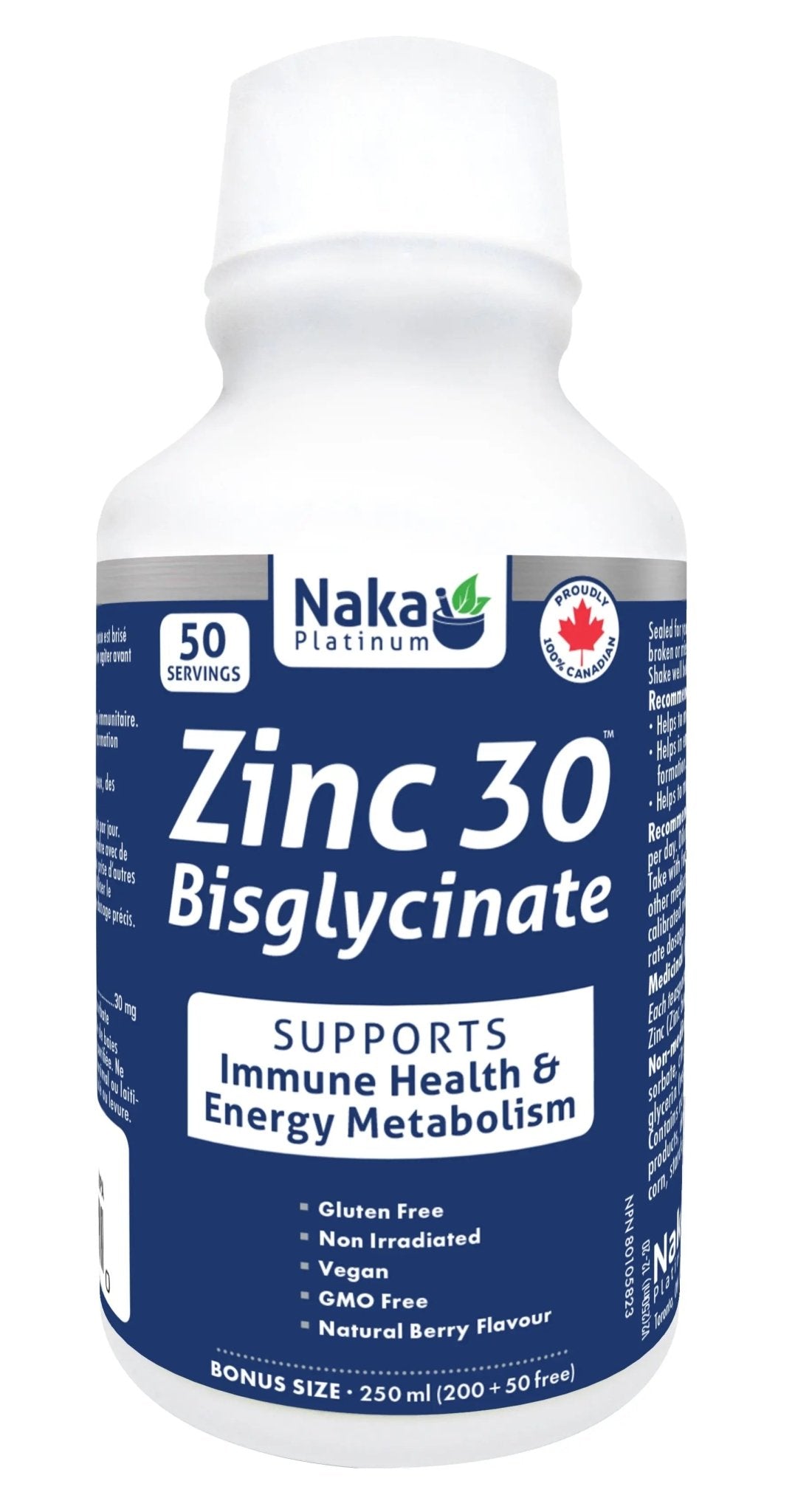 Naka Zinc Bisglycinate 30mg 250mL Liquid - Nutrition Plus