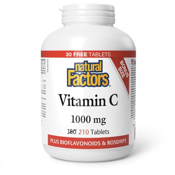 Natural Factor Vitamin C 1000 mg with Bioflavonoids and Rosehips - Nutrition Plus
