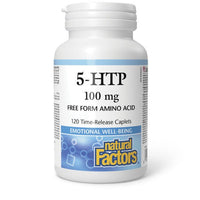 Thumbnail for Natural Factors 5-HTP 100 mg 120 Time-Release Caplets - Nutrition Plus