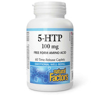 Thumbnail for Natural Factors 5-HTP 100mg 60 Time-Release Caplets - Nutrition Plus