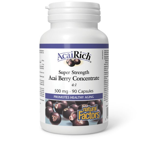 Natural Factors Acai Berry Concentrate 500mg 90 Capsules - Nutrition Plus