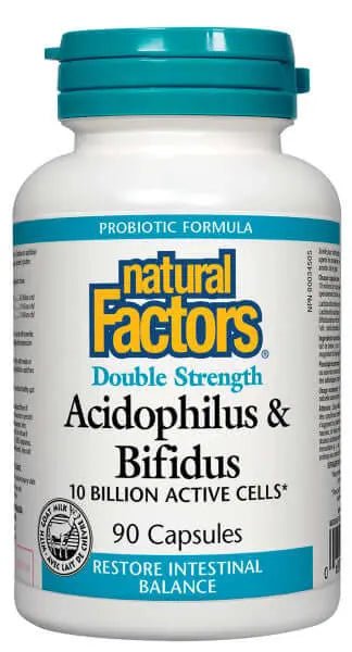 Natural Factors Acidophilus & Bifidus Double Strength - Nutrition Plus