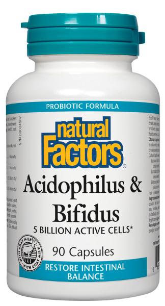 Natural Factors Acidophilus & Bifidus Regular Strength - Nutrition Plus