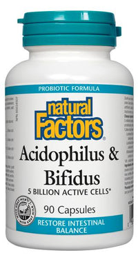 Thumbnail for Natural Factors Acidophilus & Bifidus Regular Strength - Nutrition Plus