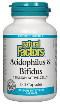 Thumbnail for Natural Factors Acidophilus & Bifidus Regular Strength - Nutrition Plus