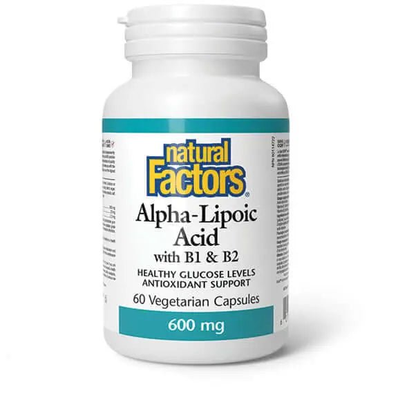 Natural Factors Alpha-Lipoic Acid with B1 & B2 60 Veg Capsules - Nutrition Plus