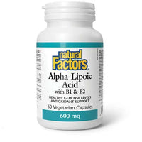 Thumbnail for Natural Factors Alpha-Lipoic Acid with B1 & B2 60 Veg Capsules - Nutrition Plus