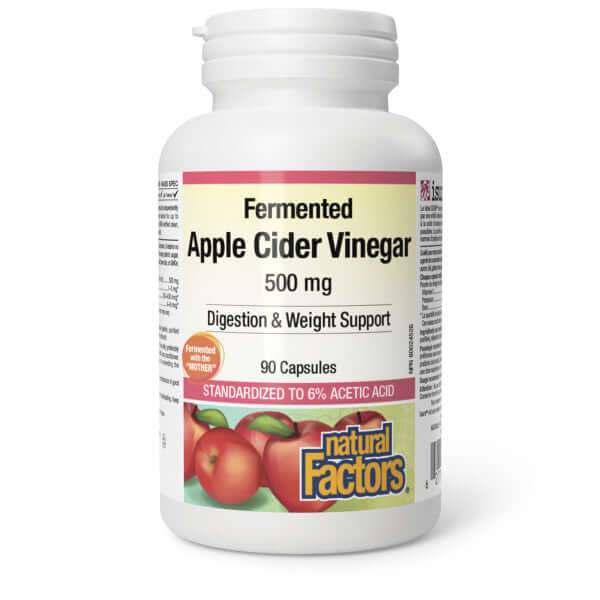Natural Factors Apple Cider Vinegar 500 mg 90 Capsules - Nutrition Plus