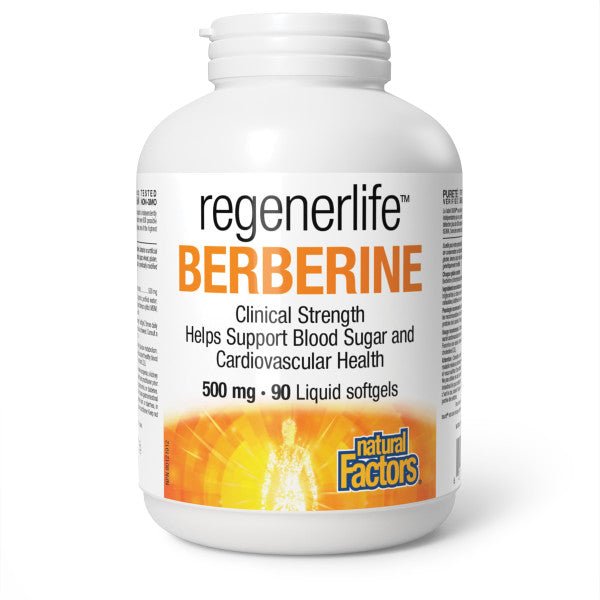 Natural Factors Berberine 500mg 90 Liquid Softgels, Regenerlife - Nutrition Plus
