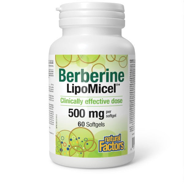 Natural Factors Berberine LipoMicel® 500mg 60 Softgels - Nutrition Plus