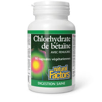 Thumbnail for Natural Factors Betaine Hydrochloride with Fenugreek Veg Capsules - Nutrition Plus