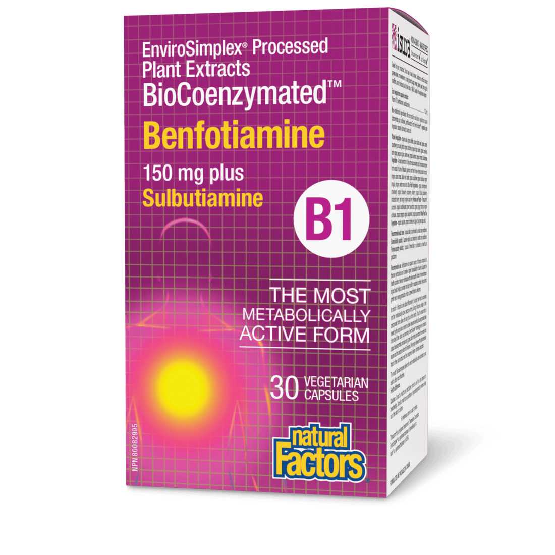 Natural Factors BioCoenzymated Benfotiamine • B1 30 Vegetarian Capsules - Nutrition Plus