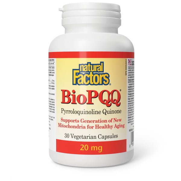 Natural Factors BioPQQ Pyrroloquinoline Quinone 20mg 30 Veg Capsules - Nutrition Plus