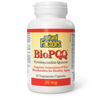 Thumbnail for Natural Factors BioPQQ Pyrroloquinoline Quinone 20mg 30 Veg Capsules - Nutrition Plus