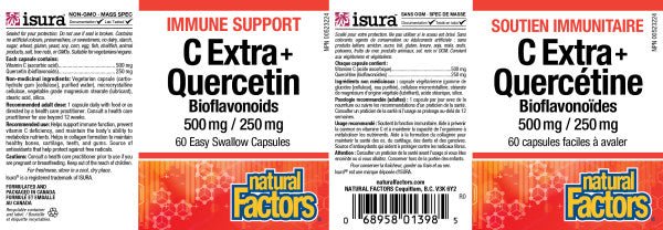 Natural Factors C Extra + Quercetin 500mg/250mg 60 Capsules - Nutrition Plus