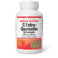 Thumbnail for Natural Factors C Extra + Quercetin 500mg/250mg 60 Capsules - Nutrition Plus