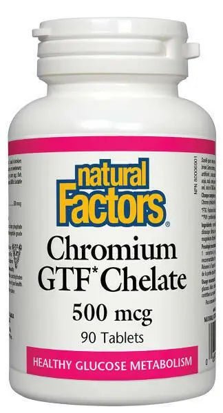 Natural Factors Chromium GTF Chelate 500 mcg 90 Tablets - Nutrition Plus