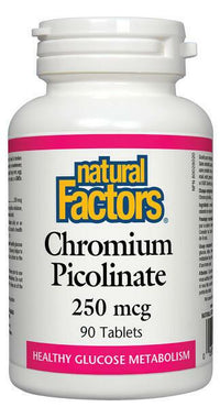 Thumbnail for Natural Factors Chromium Picolinate 250 mcg 90 Tablets - Nutrition Plus