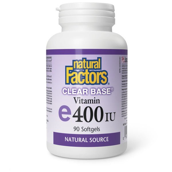 Natural Factors Clear Base Vitamin E 400 IU, Natural Source 90 Softgels - Nutrition Plus