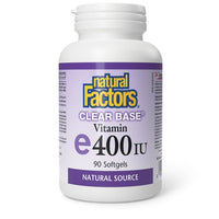 Thumbnail for Natural Factors Clear Base Vitamin E 400 IU, Natural Source 90 Softgels - Nutrition Plus
