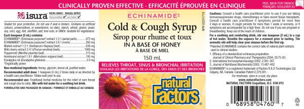 Natural Factors Echinamide Cold & Cough Syrup 150mL - Nutrition Plus