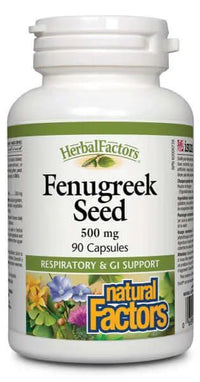 Thumbnail for Natural Factors Fenugreek Seed 500 mg, HerbalFactors 90 Capsules - Nutrition Plus