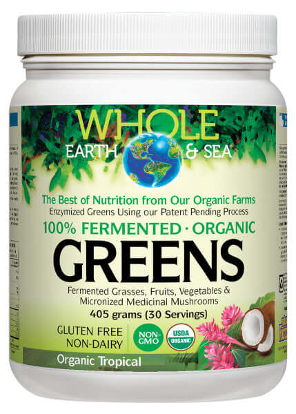 Natural Factors Fermented Greens Powder, Organic Tropical, 405 Grams - Nutrition Plus