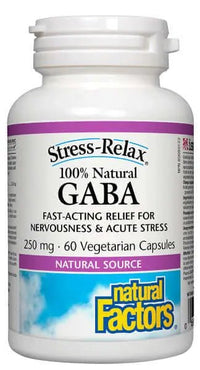 Thumbnail for Natural Factors GABA 250mg 60 Veg Capsules - Nutrition Plus