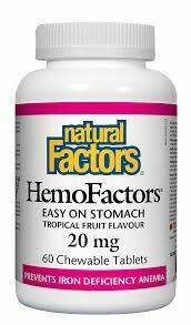 Natural Factors HEMOFACTORS 20 mg 60 Chewable Tablets - Nutrition Plus