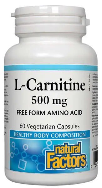 Natural Factors L-Carnitine 500mg 60 Veg Capsules - Nutrition Plus