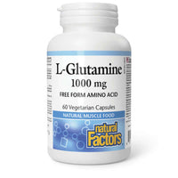Thumbnail for Natural Factors L-Glutamine 1,000mg 60 Veg Capsules - Nutrition Plus