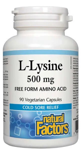 Natural Factors L-Lysine 500 mg 90 Veg Capsules - Nutrition Plus