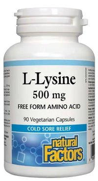Thumbnail for Natural Factors L-Lysine 500 mg 90 Veg Capsules - Nutrition Plus