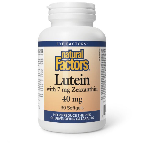 Natural Factors Lutein 40mg with 7mg Zeaxanthin 30 Capsules - Nutrition Plus