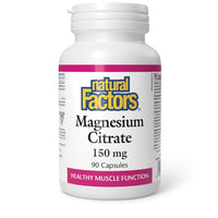Thumbnail for Natural Factors Magnesium Citrate 150mg 90 Capsules - Nutrition Plus