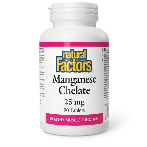 Natural Factors Manganese Chelate 25mg 90 Caplets - Nutrition Plus