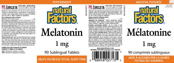 Natural Factors Melatonin 1 mg 90 Sublingual Tablets - Nutrition Plus