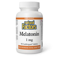 Thumbnail for Natural Factors Melatonin 1 mg 90 Sublingual Tablets - Nutrition Plus