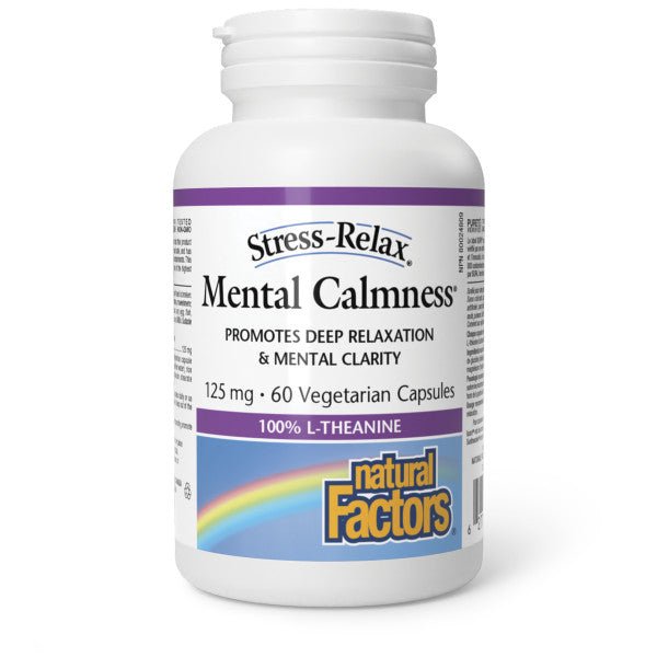 Natural Factors Mental Calmness L-Theanine 125mg 60 Veg Capsules - Nutrition Plus