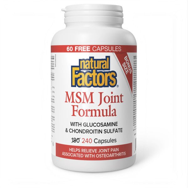 Natural Factors MSM Joint Formula 240 Capsules - Nutrition Plus