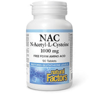 Thumbnail for Natural Factors N-Acetyl L-Cysteine NAC 1000mg 90 Tablets - Nutrition Plus