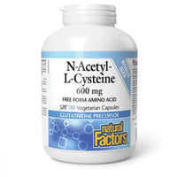 Thumbnail for Natural Factors N-Acetyl L-Cysteine NAC 600 mg 180 Veg Capsules - Nutrition Plus