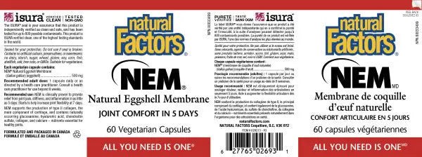 Natural Factors NEM 60 Veg Capsules - Nutrition Plus