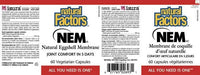 Thumbnail for Natural Factors NEM 60 Veg Capsules - Nutrition Plus